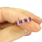 Vintage 18ct gold four stone ruby & diamond ring ~ engagement ~ anniversary