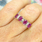 Vintage 18ct gold four stone ruby & diamond ring ~ engagement ~ anniversary