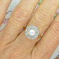 Vintage 9ct gold Pearl & Diamond halo cluster ring