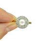 Vintage 9ct gold Pearl & Diamond halo cluster ring