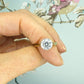 Vintage 9ct white gold 'Faux diamond' solitaire ring ~ CZ