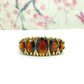 Vintage 9ct gold garnet five stone ring dated 1978 ~ English jewellery