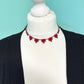 Antique Art Deco red mirror glass necklace ~ Czech vauxhall glass necklace c1920's