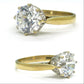 Vintage 9ct white gold 'Faux diamond' solitaire ring ~ CZ