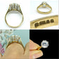 Vintage 9ct white gold 'Faux diamond' solitaire ring ~ CZ