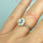 Vintage 9ct white gold diamond cluster halo engagement ring
