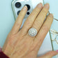 Vintage 18ct white gold Diamond cluster engagement ring 1.95ct 1960's ~ Tiered wedding cake halo ring
