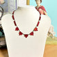 Antique Art Deco red mirror glass necklace ~ Czech vauxhall glass necklace c1920's