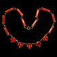 Antique Art Deco red mirror glass necklace ~ Czech vauxhall glass necklace c1920's