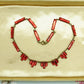 Antique Art Deco red mirror glass necklace ~ Czech vauxhall glass necklace c1920's