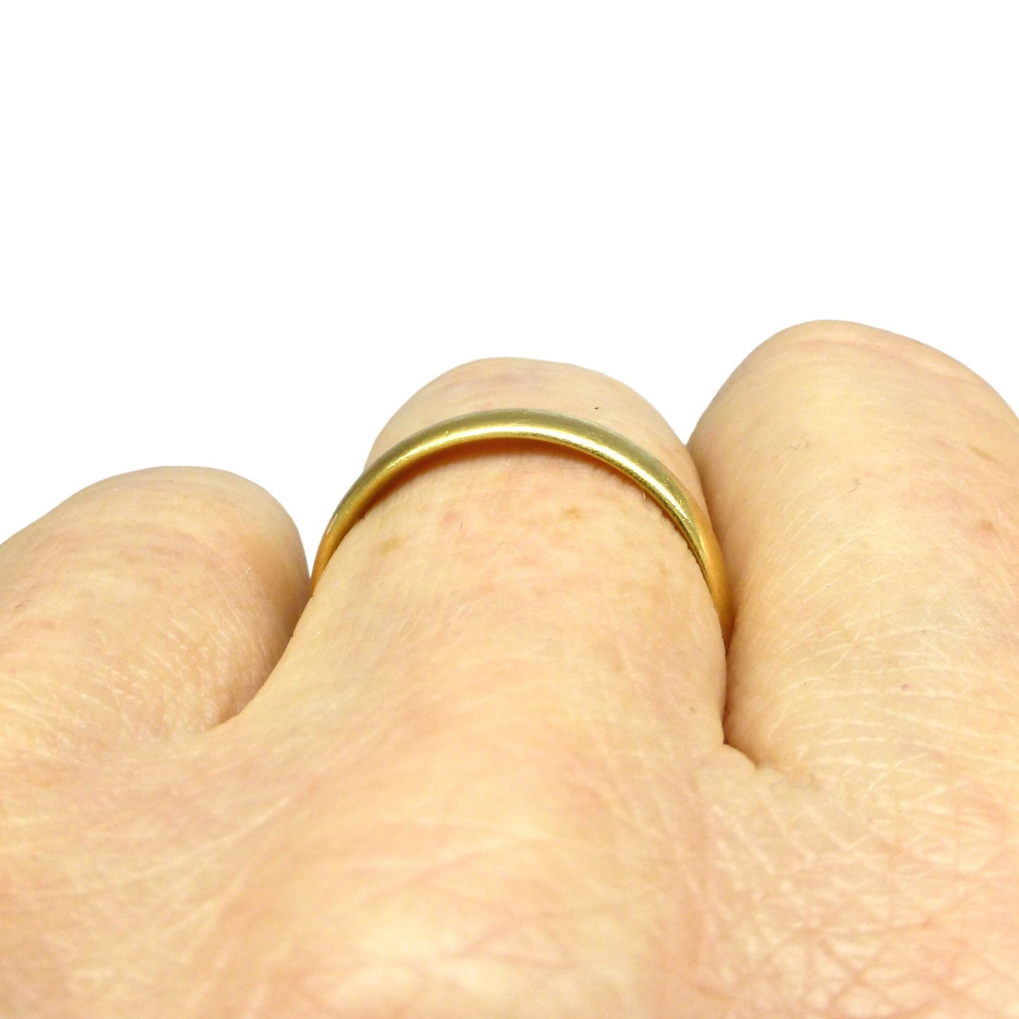 Antique Art Deco English 22ct gold wedding band dated 1928 ~ Yellow gold stacking ring 4.18 grams