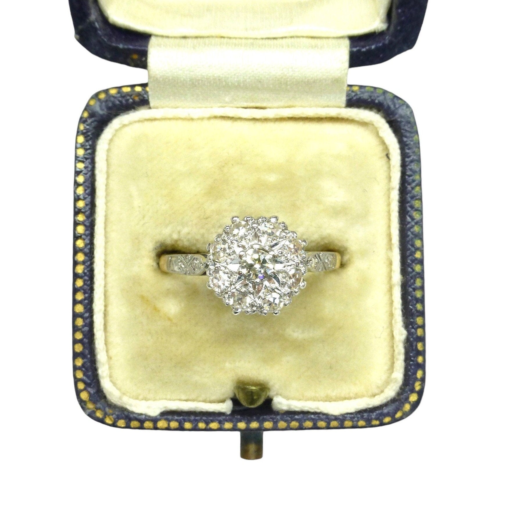 Vintage 18ct diamond cluster halo ring 1960's