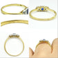 Art Deco 18ct Platinum sapphire diamond bezel set trilogy ring c1920's - 1930's ~